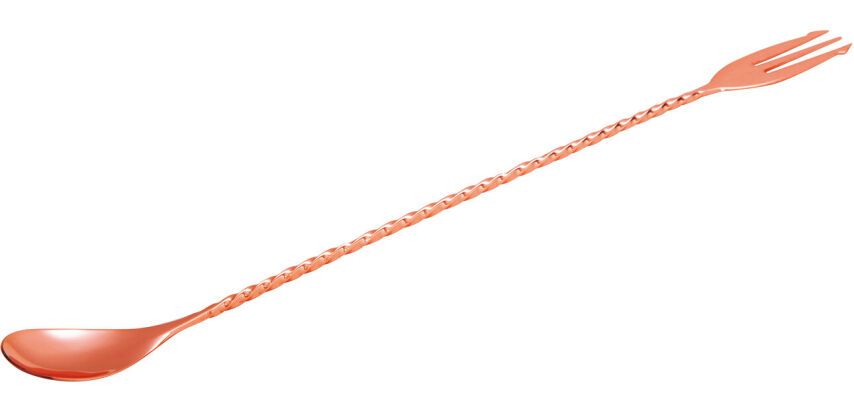 cuillère fourchette à cocktail en cuivre 30 cm
