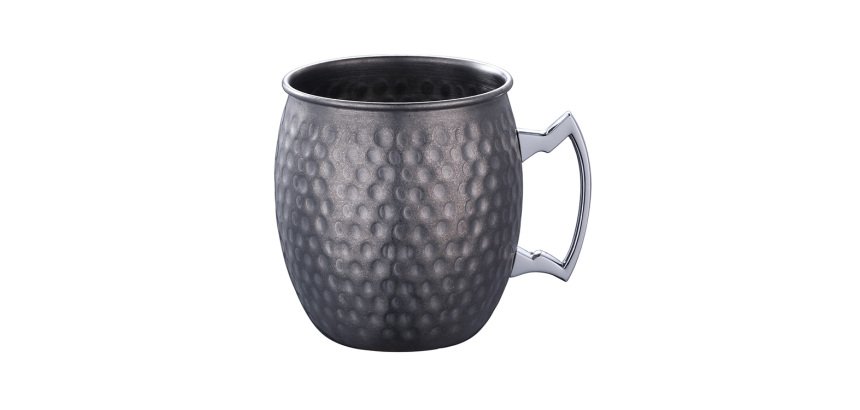 lot de 2 moscow gobelets martelés gris mat 50 cl