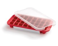 bac en latex de 32 glaçons rectangulaires avec couvercle et support 33,5x18 cm