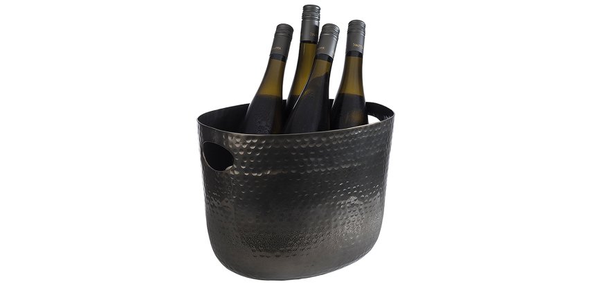 vasque à champagne noire martelée 7 l