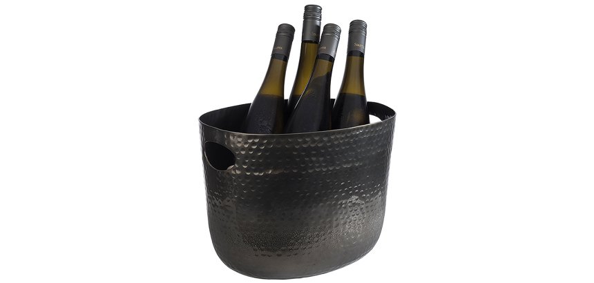 vasque à champagne noire martelée 7 l