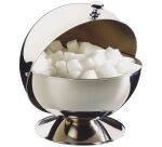 Sucrier boule à couvercle coulissant, acier inoxydable