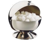 Sucrier boule à couvercle coulissant, acier inoxydable
