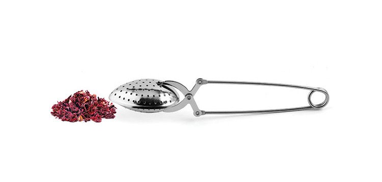 infuseur à thé avec pince en acier inoxydable
