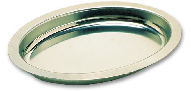 plat à gratin ovale en acier inoxydable 41 x 24 cm