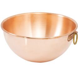 bassine en cuivre demi-ronde renforcée à blancs 24 cm