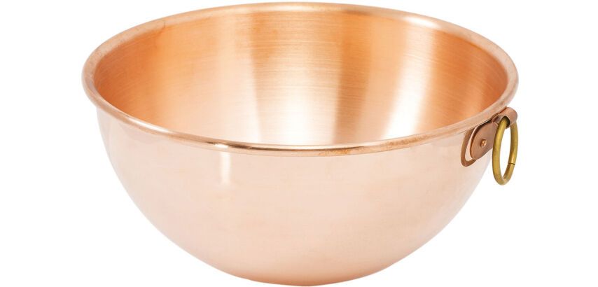 bassine en cuivre demi-ronde renforcée à blancs 26 cm