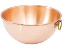 bassine en cuivre demi-ronde renforcée à blancs 40 cm