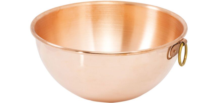 bassine en cuivre demi-ronde renforcée à blancs 40 cm