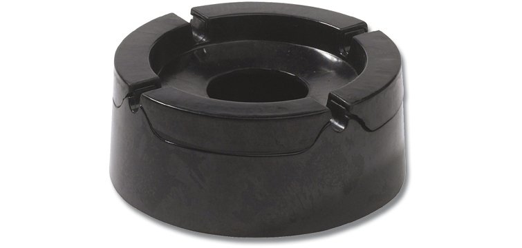 cendrier anti-vent 4 encoches noir ø 10,5 cm