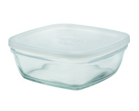Fresh Box boîte repas carrée 17x17 cm, 115 cl à couvercle translucide