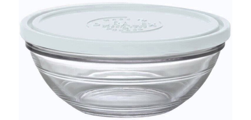 Fresh Box boîte repas ronde diamètre 17 cm, 97 cl à couvercle translucide