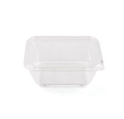 boîte en copolyester réutilisable transparente 40 cl 13,5 x 11,3 x 5,5 cm avec couvercle