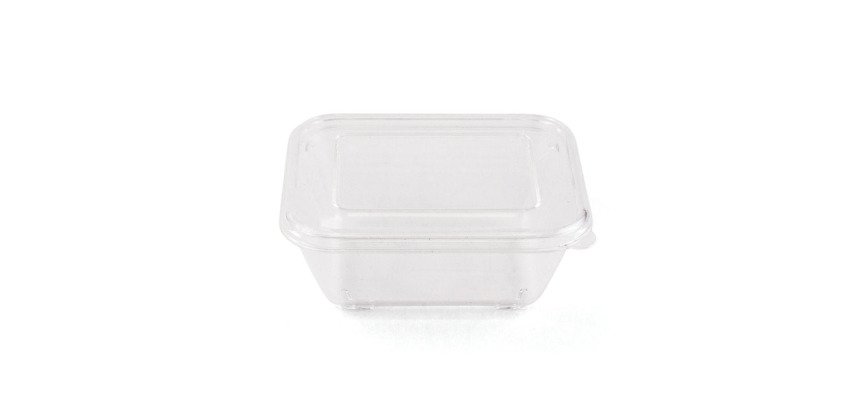 boîte en copolyester réutilisable transparente 40 cl 13,5 x 11,3 x 5,5 cm avec couvercle