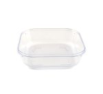 boîte en copolyester réutilisable transparente 75 cl 17 x 17 x 5 cm avec couvercle