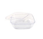 boîte en copolyester réutilisable transparente 75 cl 17 x 17 x 5 cm avec couvercle