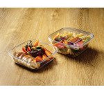 boîte en copolyester réutilisable transparente 75 cl 17 x 17 x 5 cm avec couvercle