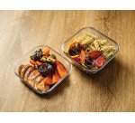 boîte en copolyester réutilisable transparente 75 cl 17 x 17 x 5 cm avec couvercle
