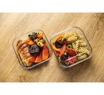 boîte en copolyester réutilisable transparente 75 cl 17 x 17 x 5 cm avec couvercle