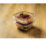 boîte en copolyester réutilisable transparente 75 cl 17 x 17 x 5 cm avec couvercle