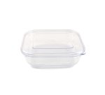 boîte en copolyester réutilisable transparente 75 cl 17 x 17 x 5 cm avec couvercle