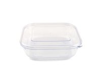 boîte en copolyester réutilisable transparente 75 cl 17 x 17 x 5 cm avec couvercle
