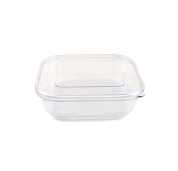 boîte en copolyester réutilisable transparente 75 cl 17 x 17 x 5 cm avec couvercle