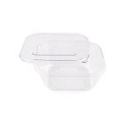boîte en copolyester réutilisable transparente 110 cl 16,8 x 16,8 x 7,1 cm avec couvercle