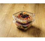 boîte en copolyester réutilisable transparente 110 cl 16,8 x 16,8 x 7,1 cm avec couvercle