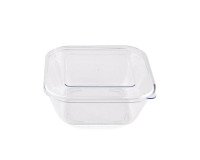 boîte en copolyester réutilisable transparente 110 cl 16,8 x 16,8 x 7,1 cm avec couvercle