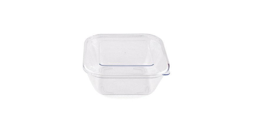 boîte en copolyester réutilisable transparente 110 cl 16,8 x 16,8 x 7,1 cm avec couvercle