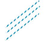 sachet de 100 pailles en papier 20 cm ø 6 mm torsadées bleu