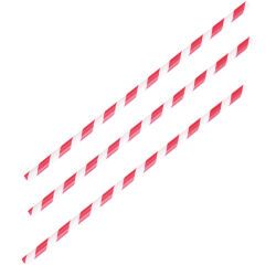 sachet de 100 pailles en papier 20 cm ø 6 mm torsadées rouge