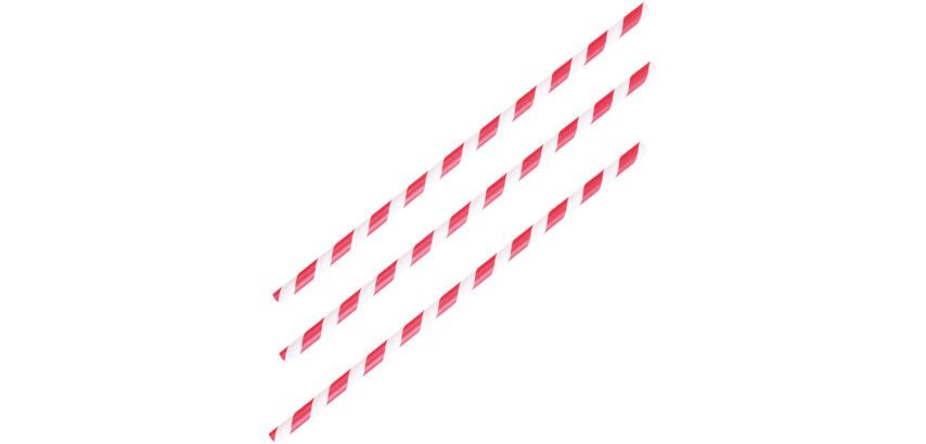 sachet de 100 pailles en papier 20 cm ø 6 mm torsadées rouge