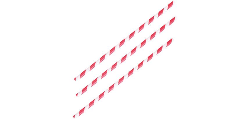 sachet de 100 pailles en papier 20 cm ø 6 mm torsadées rouge