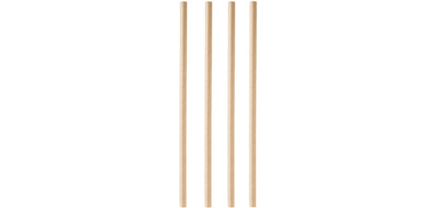 sachet de 100 pailles papier 23 cm ø 8 mm unies kraft