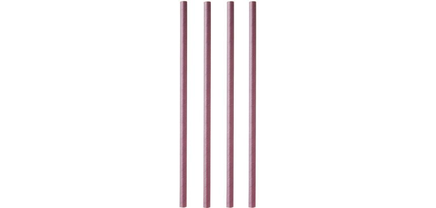 sachet de 100 pailles papier 23 cm ø 8 mm unies prune