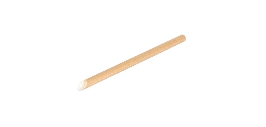 sachet de 100 pailles en papier 20 cm ø 12 mm biseautée kraft