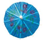 boîte de 144 ombrelles articulées en papier sur pique bois, couleurs assorties H100 ø 80 mm