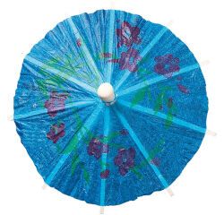 boîte de 144 ombrelles articulées en papier sur pique bois, couleurs assorties H100 ø 80 mm