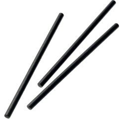 sachet de 100 pailles papier 100 mm Ø 6 mm unies noires