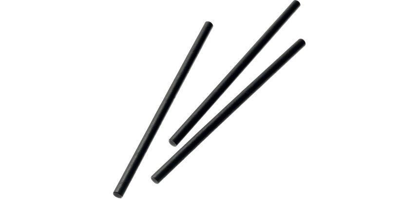 sachet de 100 pailles papier 100 mm Ø 6 mm unies noires