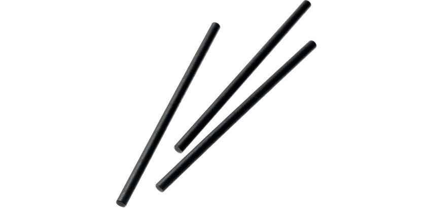 sachet de 100 pailles papier 120 mm Ø 8 mm unies noires