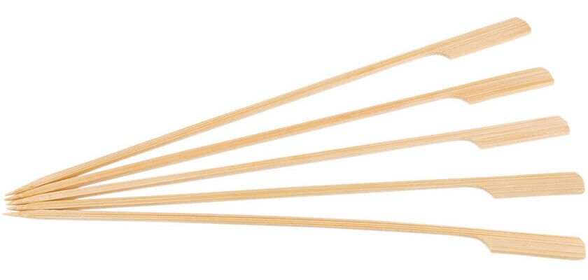 boîte de 200 brochettes en bambou plates avec palette 25 cm