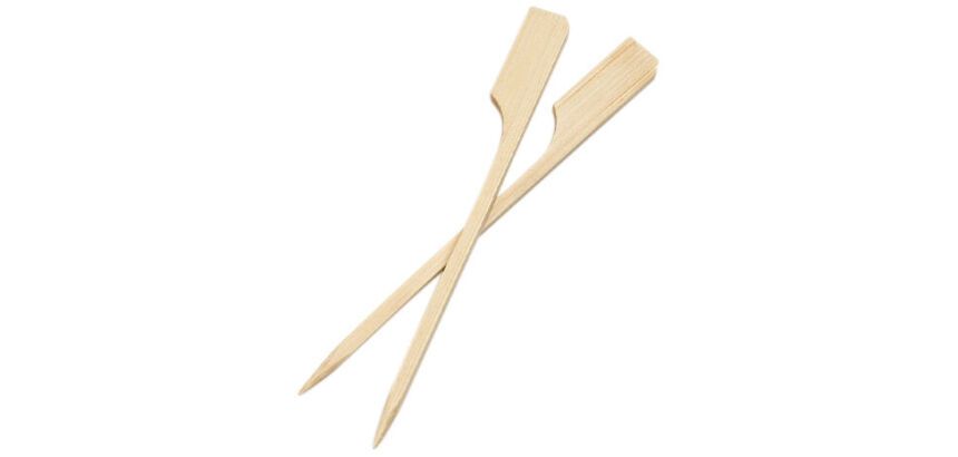 boîte de 500 brochettes en bambou plates avec palette 9 cm