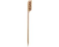 boîte de 200 brochettes en bambou avec palette imprimée 9 cm "végan"