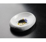 assiette galet blanche 23 x18 cm