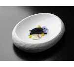 assiette galet blanche 23 x18 cm
