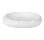 assiette galet blanche 23 x18 cm