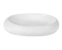 assiette galet blanche 23 x18 cm